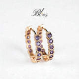 BLING Elegant Full Rhinestone Hoop HQ Cubic Zirconia Gold Earrings