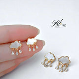 BLING Dainty Raindrop Cloud Mini Tassel Earrings