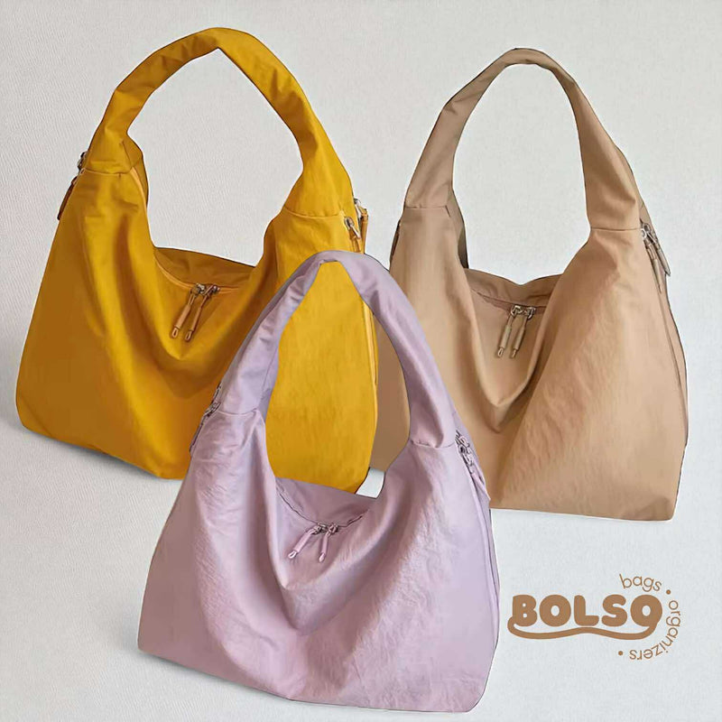 BOLSO Large Macaroon Water Resistant Canvas Commuters Tote Bag