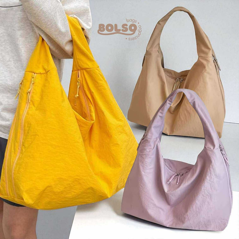 BOLSO Large Macaroon Water Resistant Canvas Commuters Tote Bag