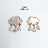 BLING Dainty Raindrop Cloud Mini Tassel Earrings