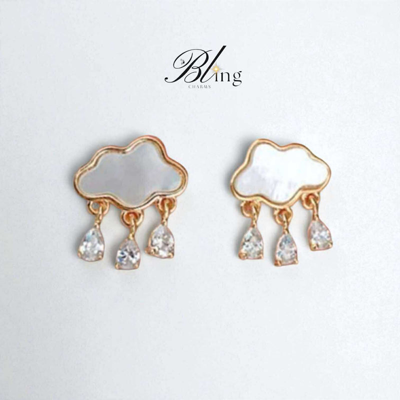 BLING Dainty Raindrop Cloud Mini Tassel Earrings