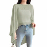 BLUSA Chiffon Flowy Poncho Overlay Top Loose Blouse (Inner not Included)