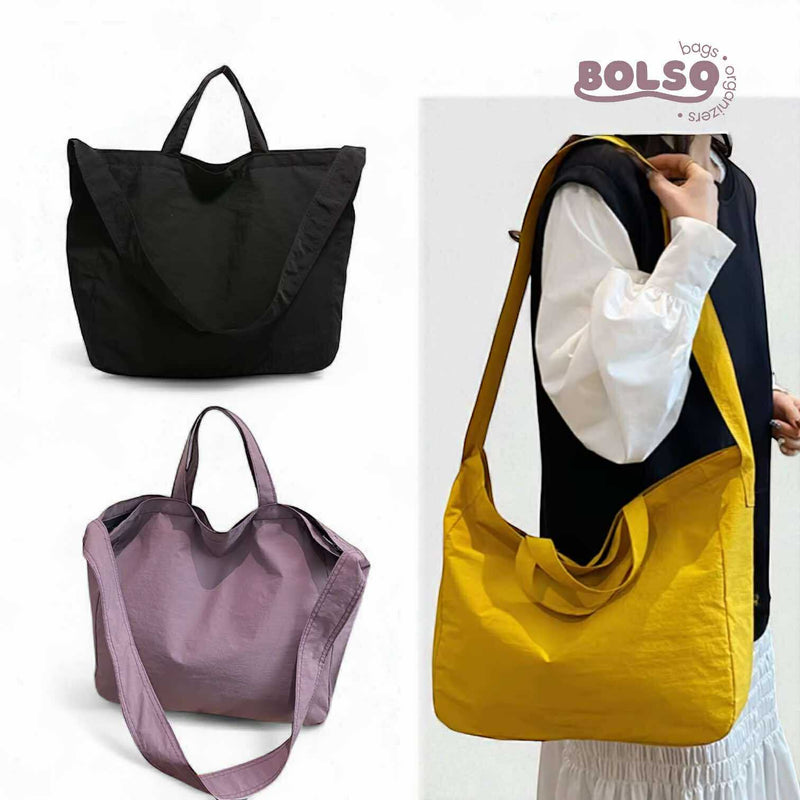 BOLSO Textured Canvas Large Commuter Shopper’s Tote Bag