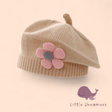 LITTLE DREAMERS Girls Fashion Floral Knitted Beret