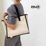 BOLSO Colorblock Canvas Open Caddy Tote Bag