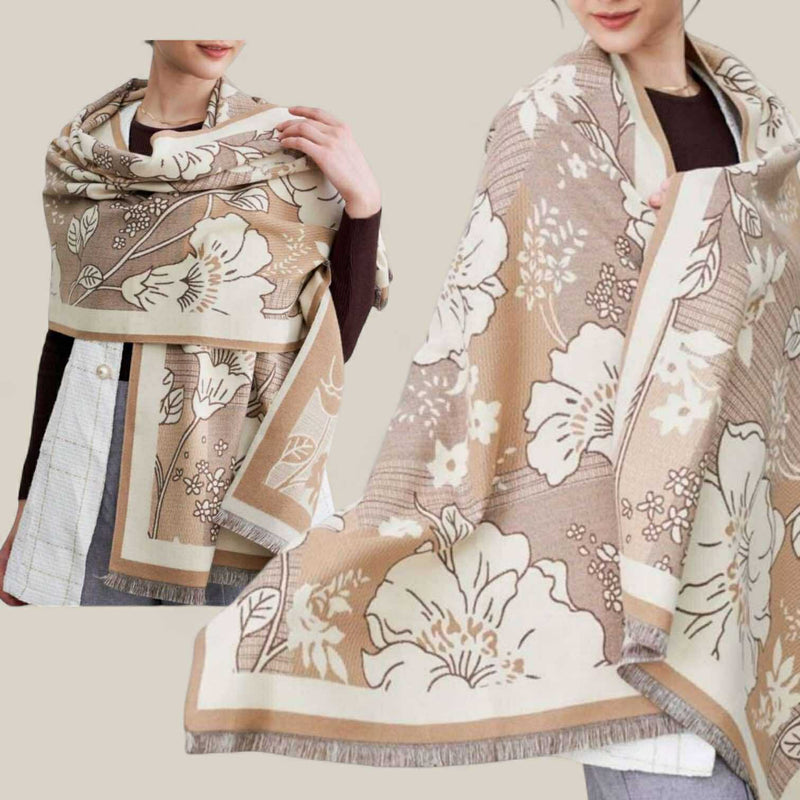 WRAP Warm Jacquard Shawl Scarf (Onhand)