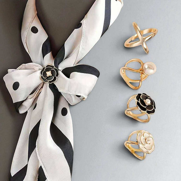 BLING 3/4pcs Elegant Scarf Ring Set