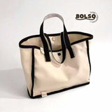 BOLSO Colorblock Canvas Open Caddy Tote Bag
