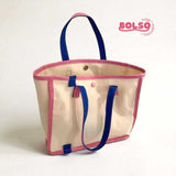BOLSO Colorblock Canvas Open Caddy Tote Bag