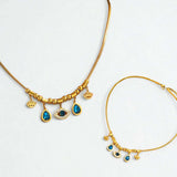 BLING Charms Gold Evil Eye Protection Dainty Rope Chain Necklace