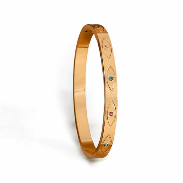 BLING Charms Vintage Bangle Evil Eye Embed Bracelet