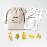 2SKN Wealth Prosperity Charm Drawstring Pouch - Pocket of Affirmation 5pc Amulet