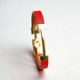 BLING Minimalist Skinny Leather Letter Gold Hardware Bracelet