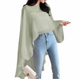 BLUSA Chiffon Flowy Poncho Overlay Top Loose Blouse (Inner not Included)