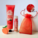 2SKN Moisture Gift Set - Hand Cream & Lip Balm with Drawstring Bag and Tag