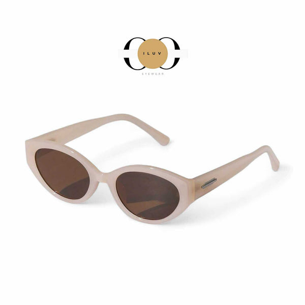 ILUV Retro Chic Nude Cat-Eye Sunglasses Eyewear for Women