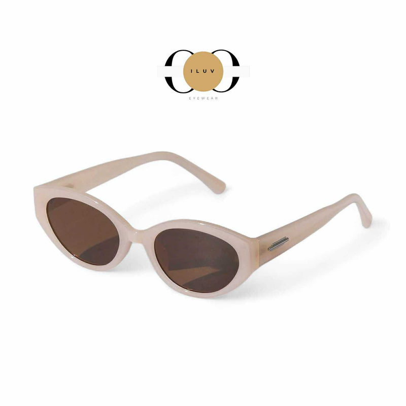 ILUV Retro Chic Nude Cat-Eye Sunglasses Eyewear for Women
