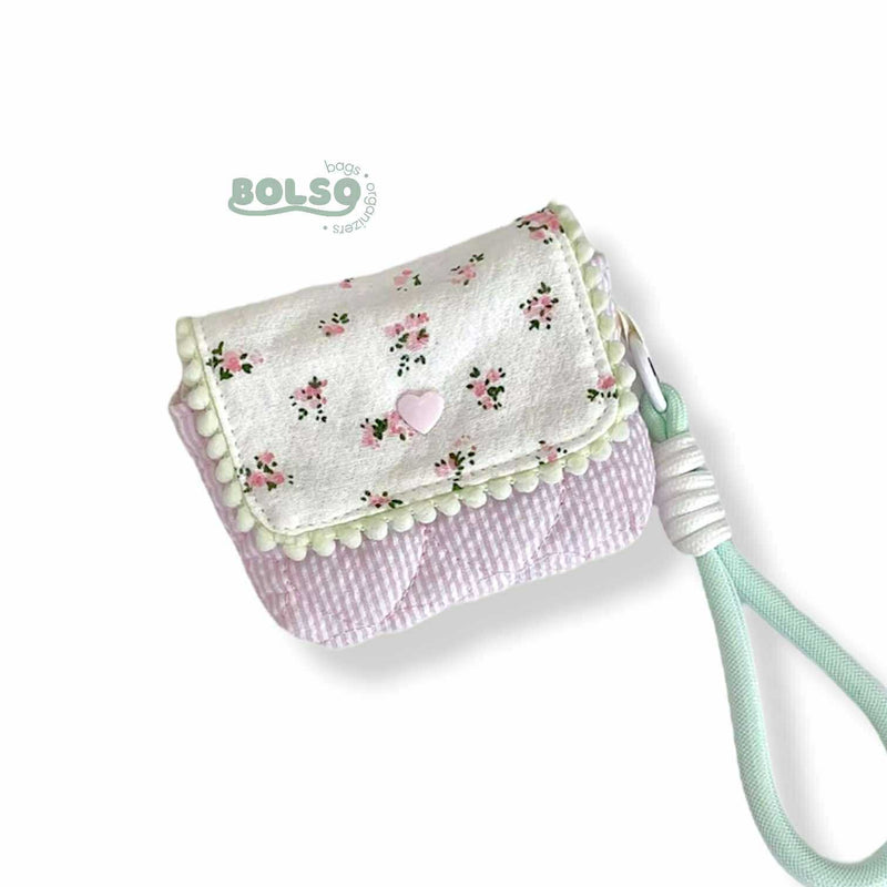 BOLSO Cotton Quilted Handmade Dainty Coin Purse with Sling