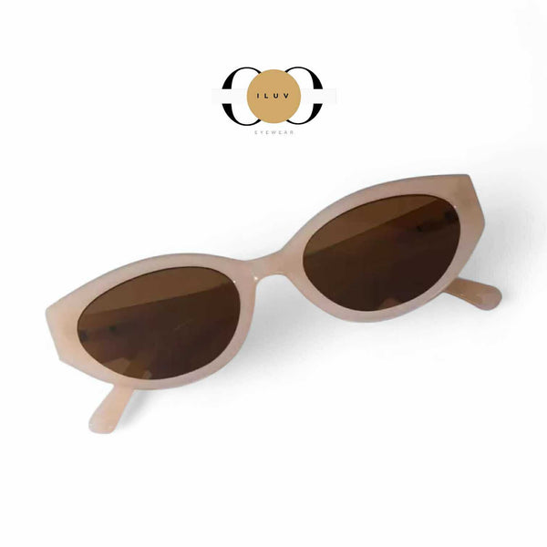 ILUV Retro Chic Nude Cat-Eye Sunglasses Eyewear for Women