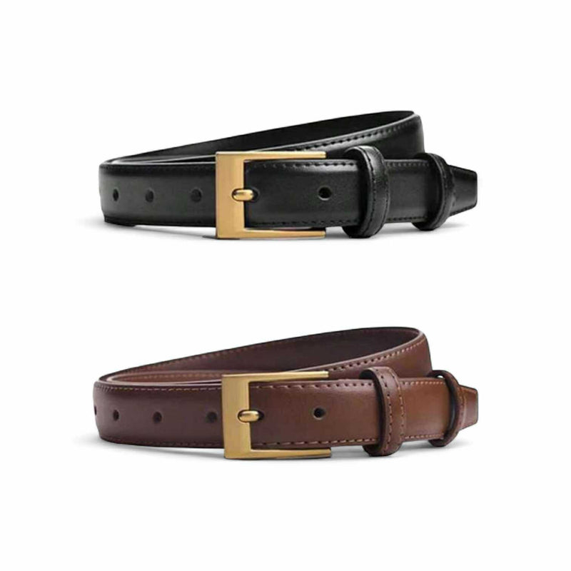 TAILLE Vintage Square Buckle Leather Belt 1”