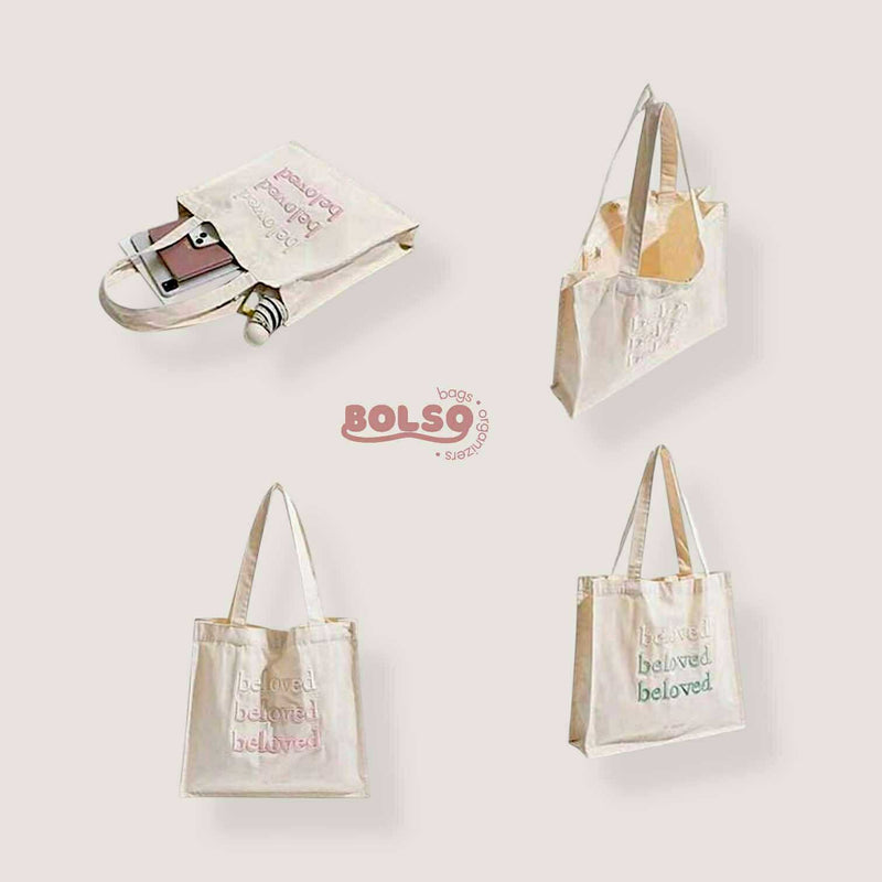 BOLSO Beloved Embroidered Book Tote Bag