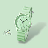 BLING Time Candy Color Quartz Wrist Watch Wave Silicone Strap