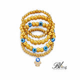 BLING Charms 4pc Set Evil Eye Beaded Bracelet