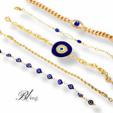 BLING Charms 5pc Turkish Evil Eye Bracelet Set