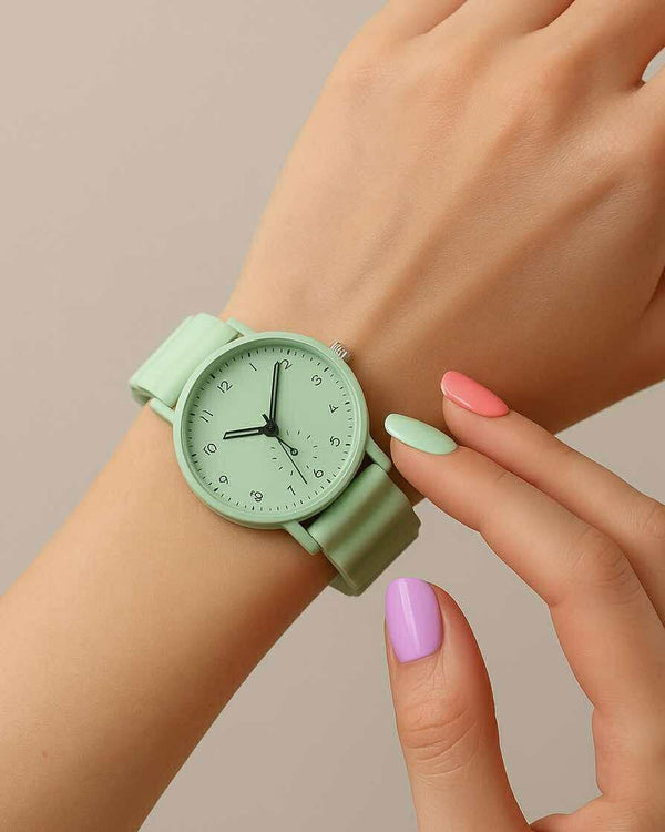 BLING Time Candy Color Quartz Wrist Watch Wave Silicone Strap