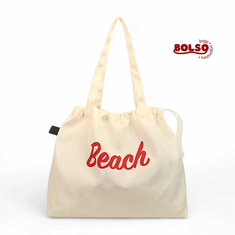 BOLSO Nylon Drawstring Beach Basic Tote Bag