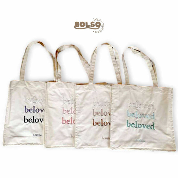 BOLSO Beloved Embroidered Book Tote Bag