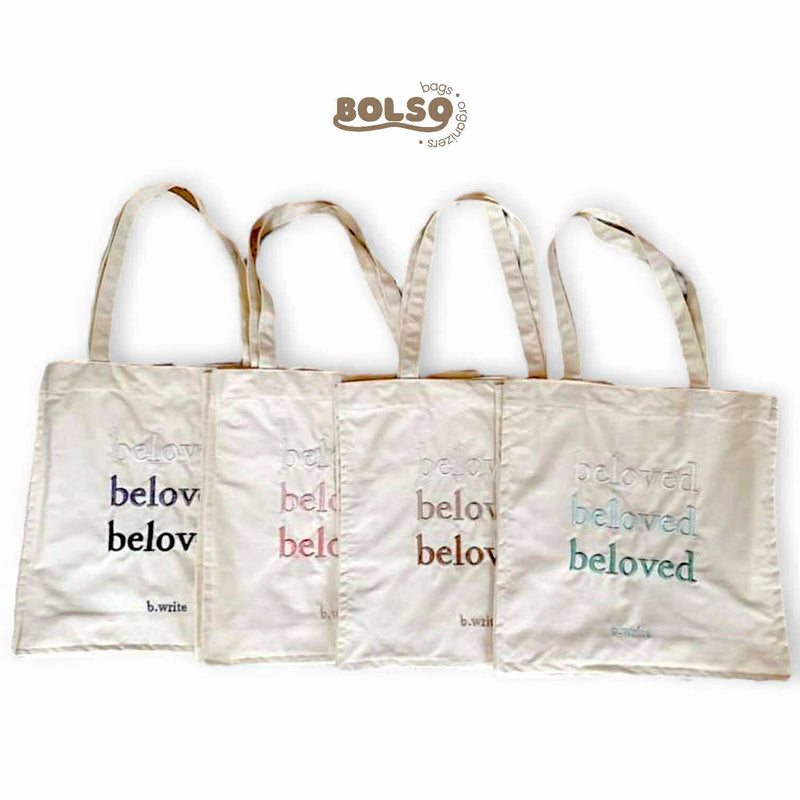 BOLSO Beloved Embroidered Book Tote Bag