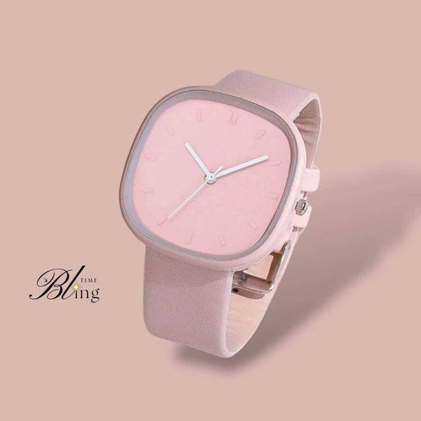 BLING Time Square Face Candy Color Quartz Wrist Watch Silicone Strap