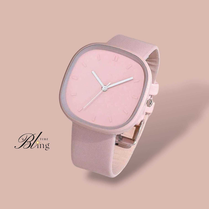 BLING Time Square Face Candy Color Quartz Wrist Watch Silicone Strap