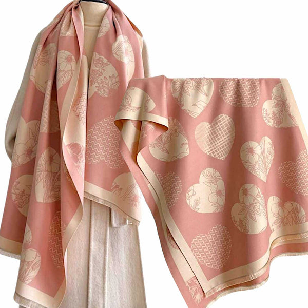 WRAP Warm Rectangular Shawl | Pink Edition