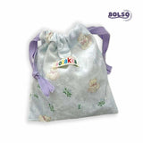 BOLSO Velvet Dainty Floral Drawstring Mini Vanity Pouch Organizer