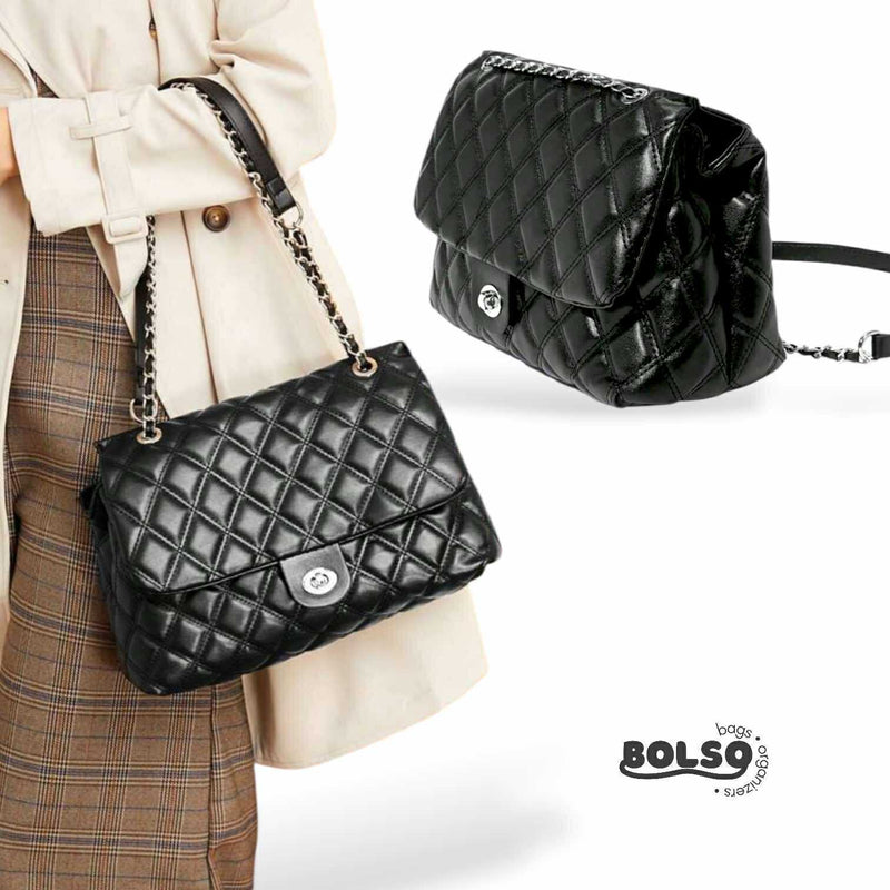 PREORDER BOLSO Diamond Quilted Leather Chain Multiway Classic Bag