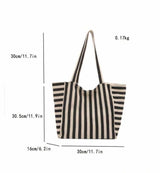 BOLSO Large Stripes Canvas Shopper Tote
