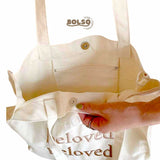BOLSO Beloved Embroidered Book Tote Bag