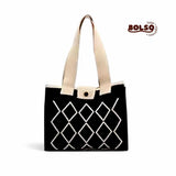 BOLSO Loom Pattern Knitted Book Tote Bag