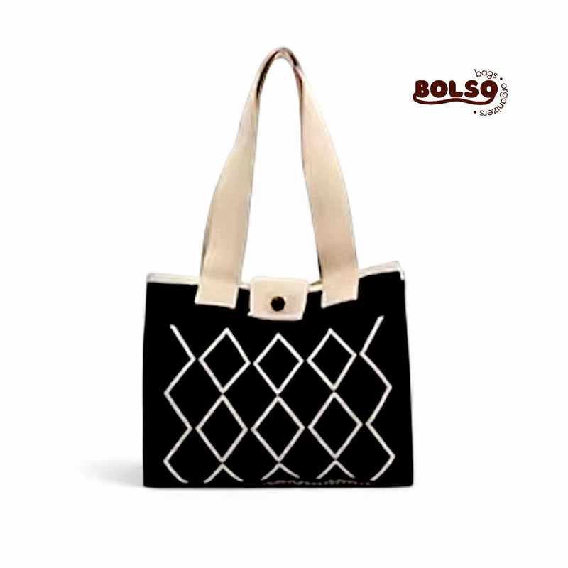 BOLSO Loom Pattern Knitted Book Tote Bag