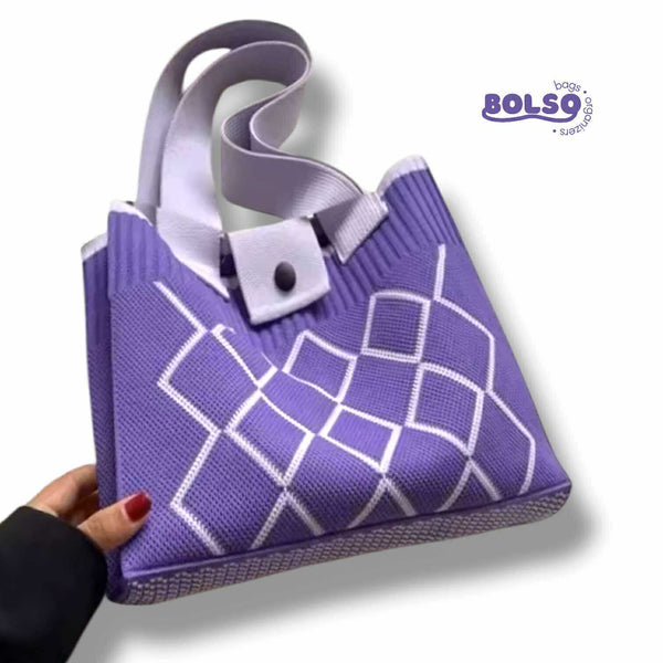 BOLSO Loom Pattern Knitted Book Tote Bag