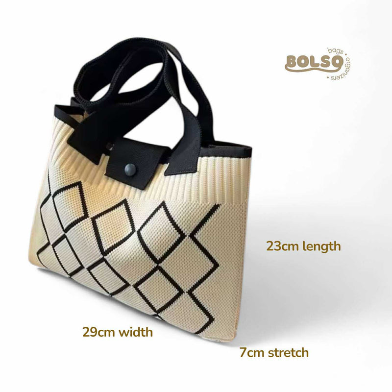 BOLSO Loom Pattern Knitted Book Tote Bag