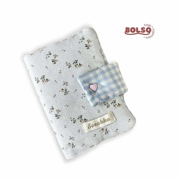 BOLSO Fabric Cushion Handmade Mini Notebook Passport Holder Dainty Floral Case