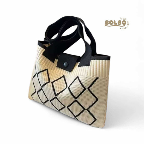 BOLSO Loom Pattern Knitted Book Tote Bag