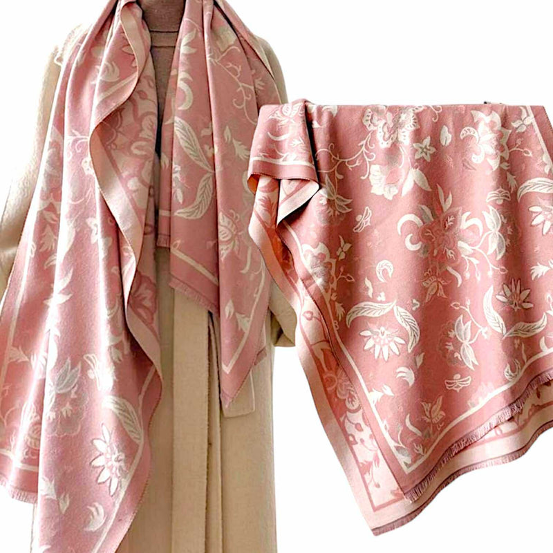 WRAP Warm Rectangular Shawl | Pink Edition