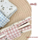 BOLSO Fabric Cushion Handmade Mini Notebook Passport Holder Dainty Floral Case