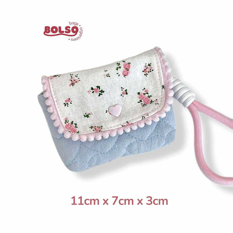 BOLSO Cotton Quilted Handmade Dainty Coin Purse with Sling