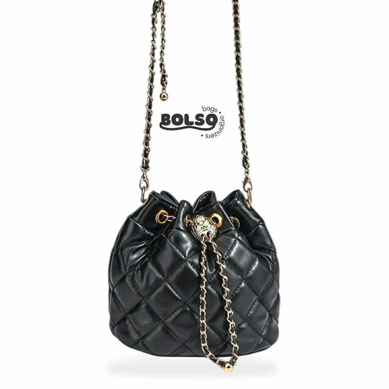 PREORDER BOLSO Diamond Quilted Bucket Chain Sling Bag